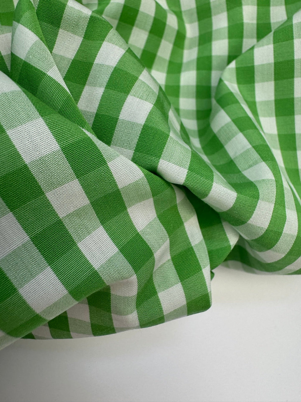 Cotton Poplin Checked Green