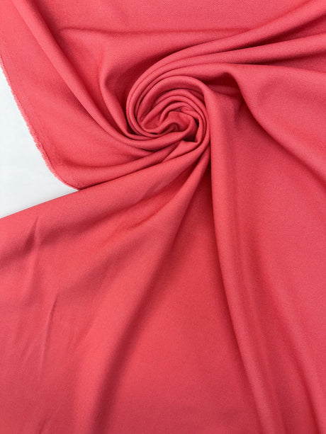 Pink Recycled Polyester Viscose Blend Stretch Woven