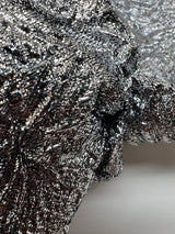 Silk Jacquard Lurex Fabric Silver