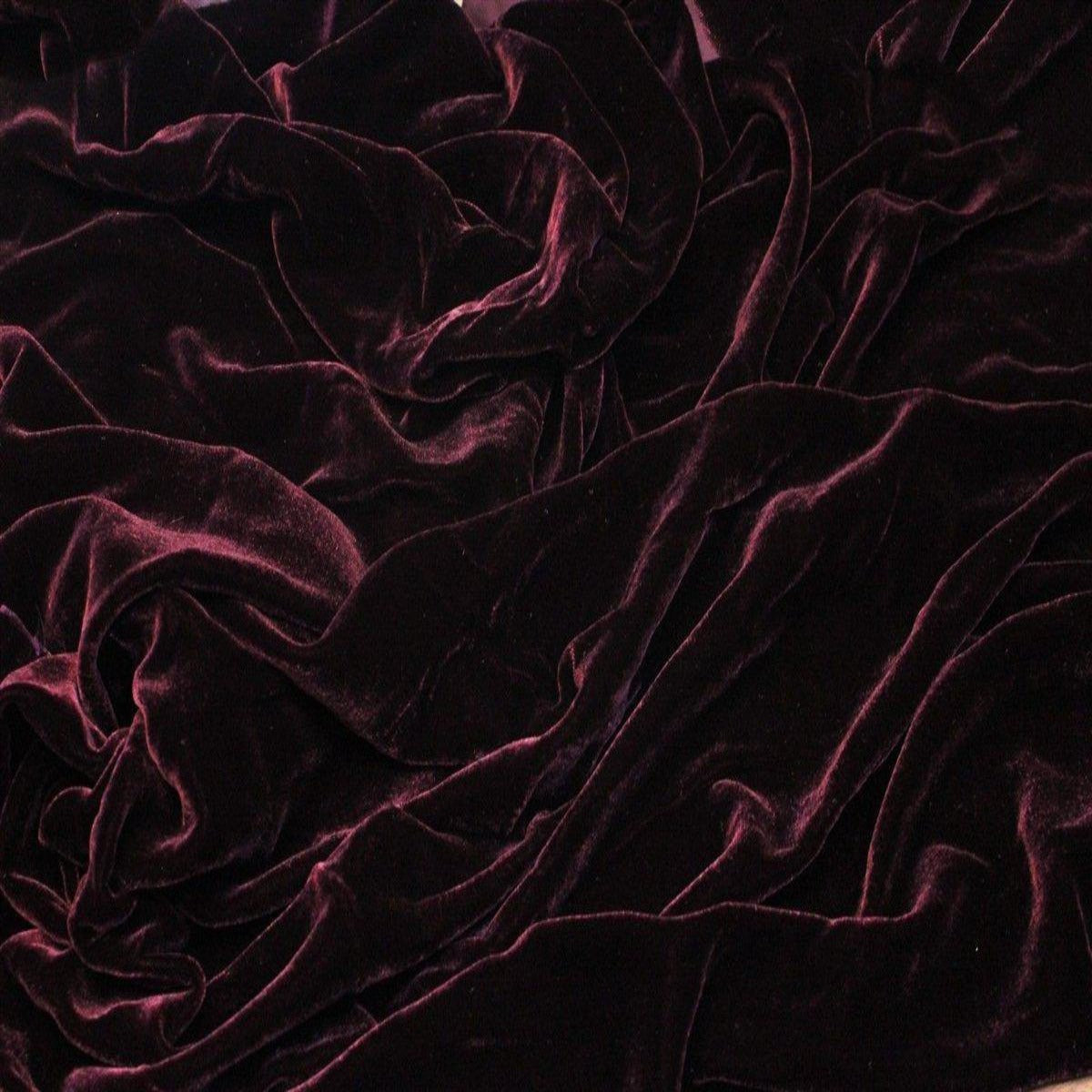 Silk Rayon Velvet Fabric - 80 Percent Rayon 20 Percent Silk, Velvet, 45" Width, 180 GSM (1 Yard)
