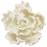 White Ruffled Petal Gum Paste Flowers cake topper