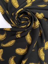 Viscose Paisley Print Lightweight Black