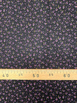 Virgin Wool Printed Black Pink Fabric