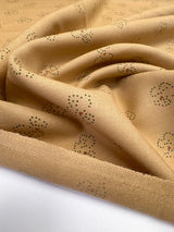 Wool Beige Printed Fabric