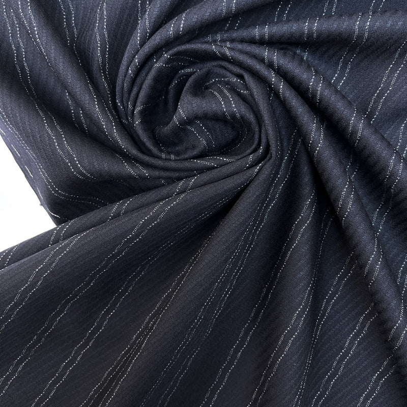 Wool Jacquard Striped Fabric