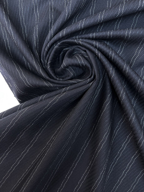 Wool Jacquard Striped Fabric