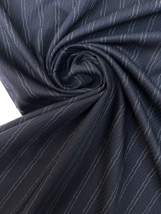 Wool Jacquard Striped Fabric