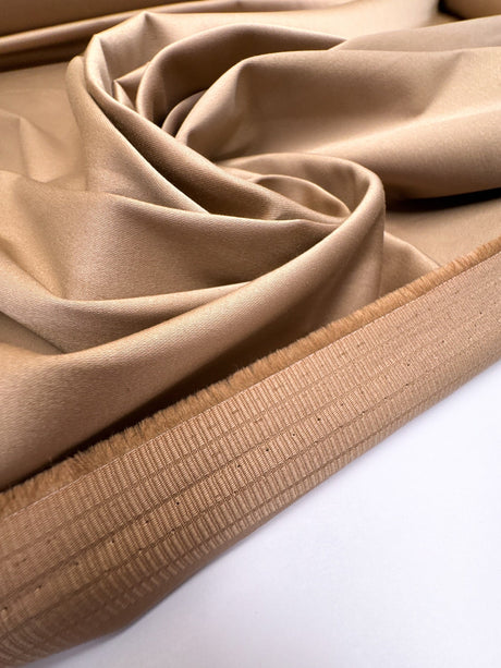 Cotton Viscose Elastane Brown Casual Fabric