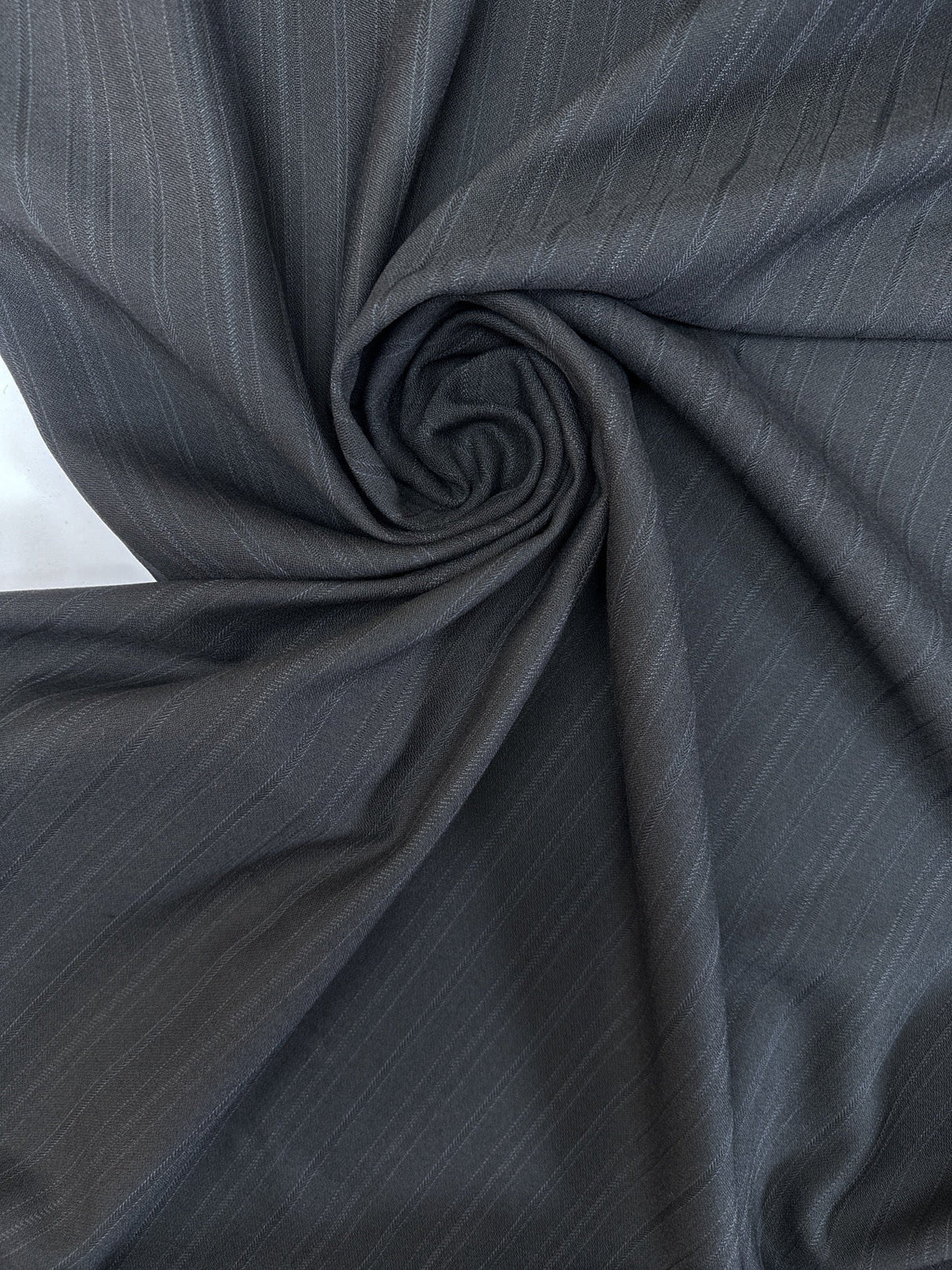 Italian Wool Tweed Striped Brown Blue