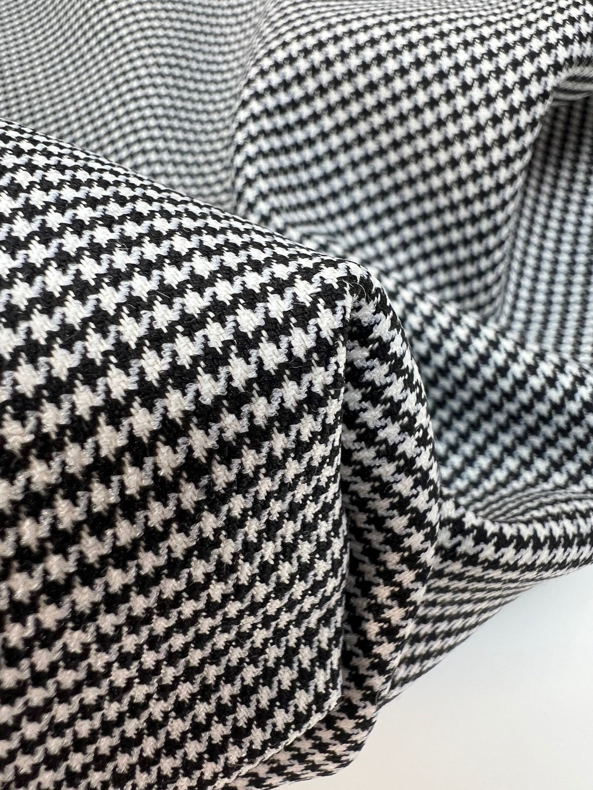 Wool Houndstooth Suit Fabric Gray