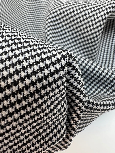 Wool Houndstooth Suit Fabric Gray