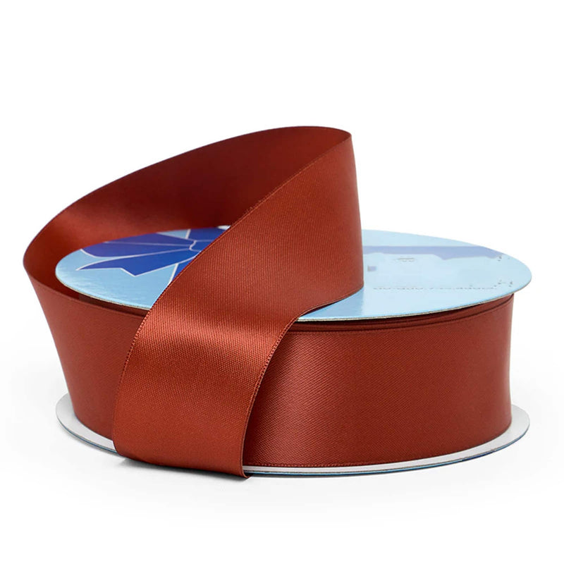 Solid Colored Satin Ribbon – Luxury Roll 5/8 '' X 100 yd Single Faced 1 / roll Cinnamon