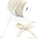 6Mm 2 Ply Twist Cords - 25 Yards (Ivory)