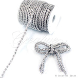6Mm 2 Ply Twist Cords - 25 Yards (Silver)