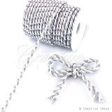 6Mm 2 Ply Twist Cords - 25 Yards (White/Silver)