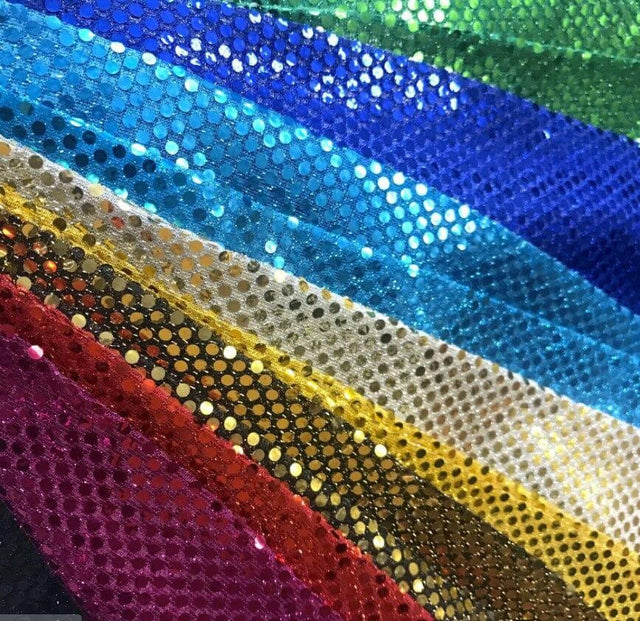 Confetti Dot Sequins Polyester Fabric - Round 6Mm Sequins, 45" Wide (1 Yard)