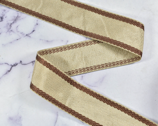 Jacquard Ribbon Trim Greek Metallic 1.50"
