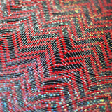 Zig Zag Racer Foil Polyester Spandex Fabric - Sparkly Chevron Foil Print, 58/60" Width (1 Yard)