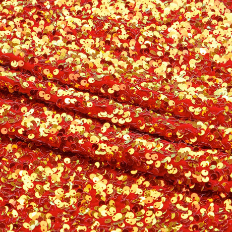 Duchess Stretch Velvet Sequin Polyester Spandex Fabric - Embroidered Sequins, 46/47" Width, 2-Way Stretch (1 Yard)