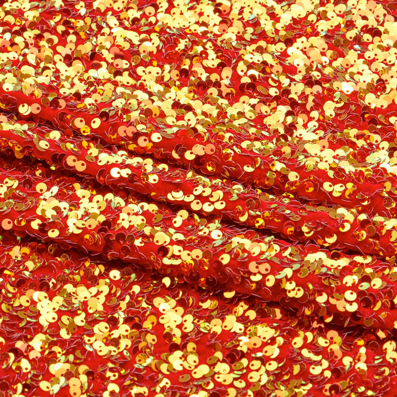 Duchess Stretch Velvet Sequin Polyester Spandex Fabric - Embroidered 3-D Sequins, 46/47" Width (1 Yard)