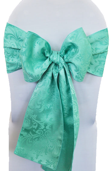 Jacquard Chair Sash 7.5x108 Tiff Blue/Aqua Blue