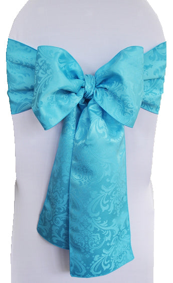 Jacquard Chair Sash 7.5x108 Turquoise