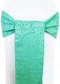 Jacquard Damask Chair Sashes 7.5x108 Tiff Blue/Aqua Blue