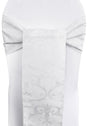 Jacquard Chair Sash Sample 7.5x108 White