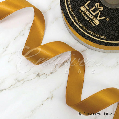 7/8" Double Face Satin-50 Yds (Antique Gold)