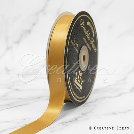 7/8" Double Face Satin-50 Yds (Antique Gold)