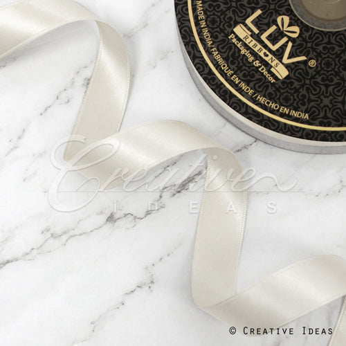 7/8" Double Face Satin-50 Yds (Antique White)