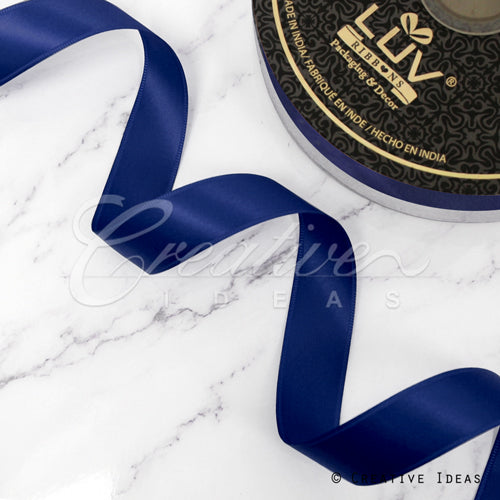 7/8" Double Face Satin-50 Yds (Navy Blue)