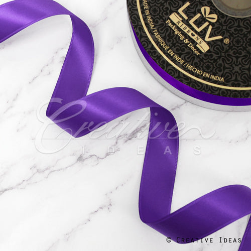 7/8" Double Face Satin-50 Yds (Purple)