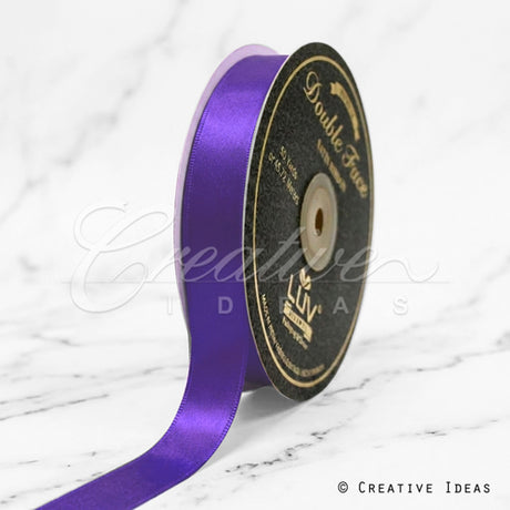 7/8" Double Face Satin-50 Yds (Purple)