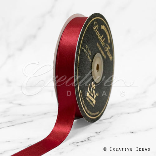 7/8" Double Face Satin-50 Yds (Scarlet Red)