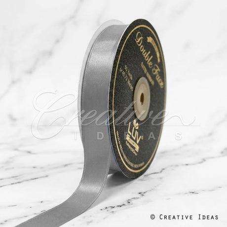 7/8" Double Face Satin-50 Yds (Silver)