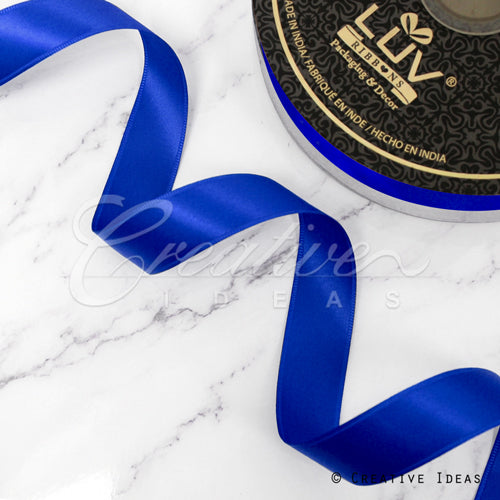 7/8" Double Face Satin-50 Yds (Vibrant Blue)