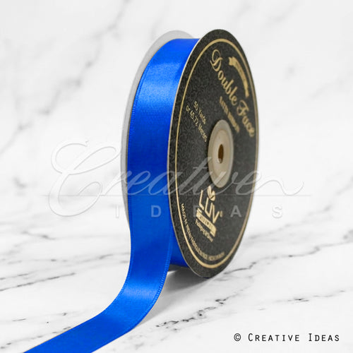 7/8" Double Face Satin-50 Yds (Vibrant Blue)