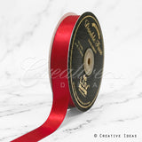 7/8" Double Face Satin-50 Yds (Vibrant Red)