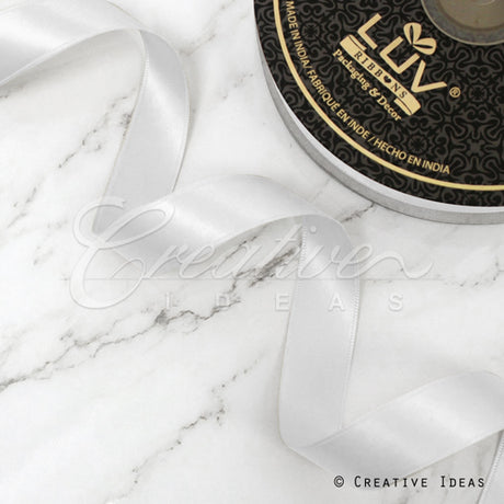 7/8" Double Face Satin-50 Yds (White)