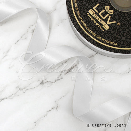 7/8" Double Face Satin-50 Yds (White)