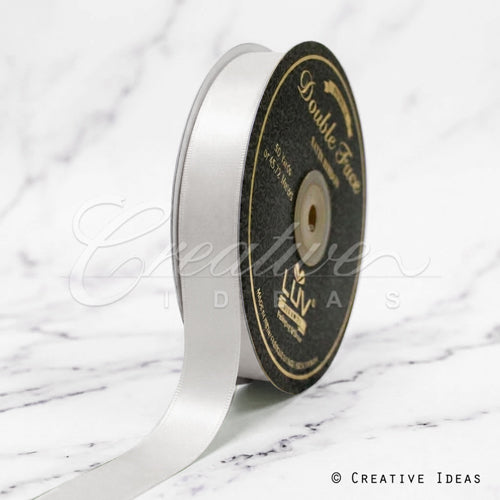 7/8" Double Face Satin-50 Yds (White)