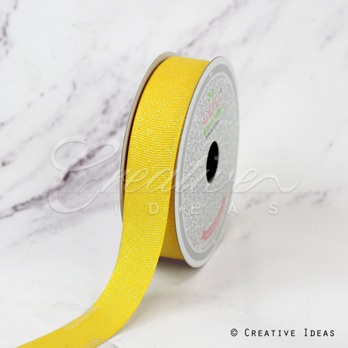 7/8" Glitter Grosgrain Ribbon-10 Yds (Canary)