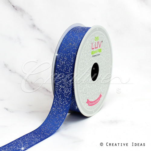 7/8" Glitter Grosgrain Ribbon-10 Yds (Royal Blue)