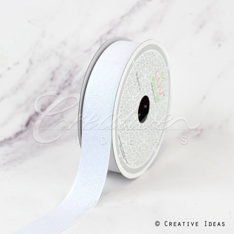 7/8" Glitter Grosgrain Ribbon-10 Yds (White)