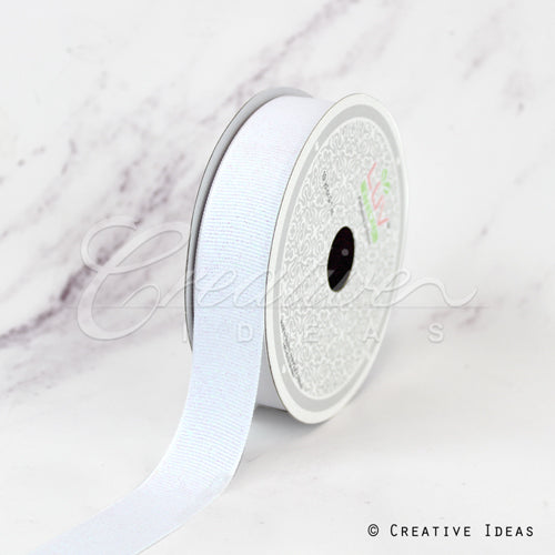 7/8" Glitter Grosgrain Ribbon-10 Yds (White)