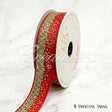 7/8" Glitter Sparkle Sands Grosgrain-10 Yds (Red/Gold)