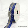 7/8" Glitter Sparkle Sands Grosgrain-10 Yds (Royal Blue/Silver)