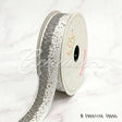 7/8" Glitter Sparkle Sands Grosgrain-10 Yds (White/Silver)