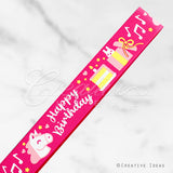 7/8" Grosgrain Birthday Ribbon-10 Yds (Pink)